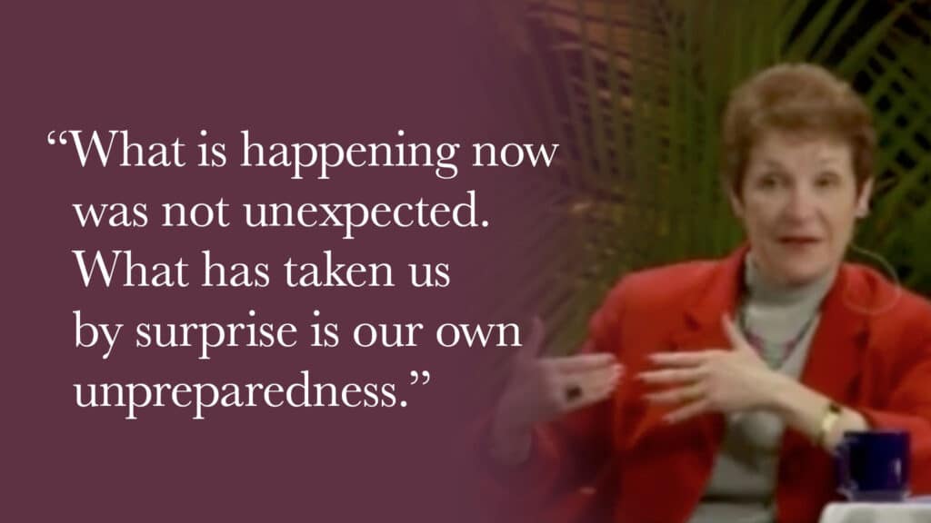 What is happening now was not unexpected. What has taken us by surprise is our own unpreparedness.