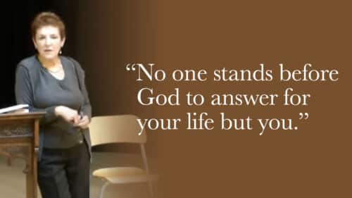 No one stands before God to answer for your life but you.
