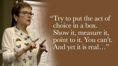 Try to put the act of choice in a box—show it, measure it, point to it. You can’t. And yet it is real, because something must occur before any action takes place.