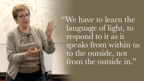 We have to learn the language of light, to respond to it as it speaks from within us to the outside, not from the outside in.