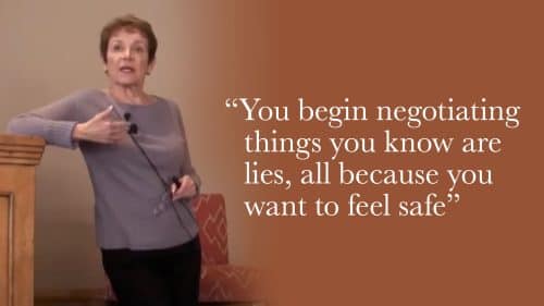 You begin negotiating things you know are lies, all because you want to feel safe.