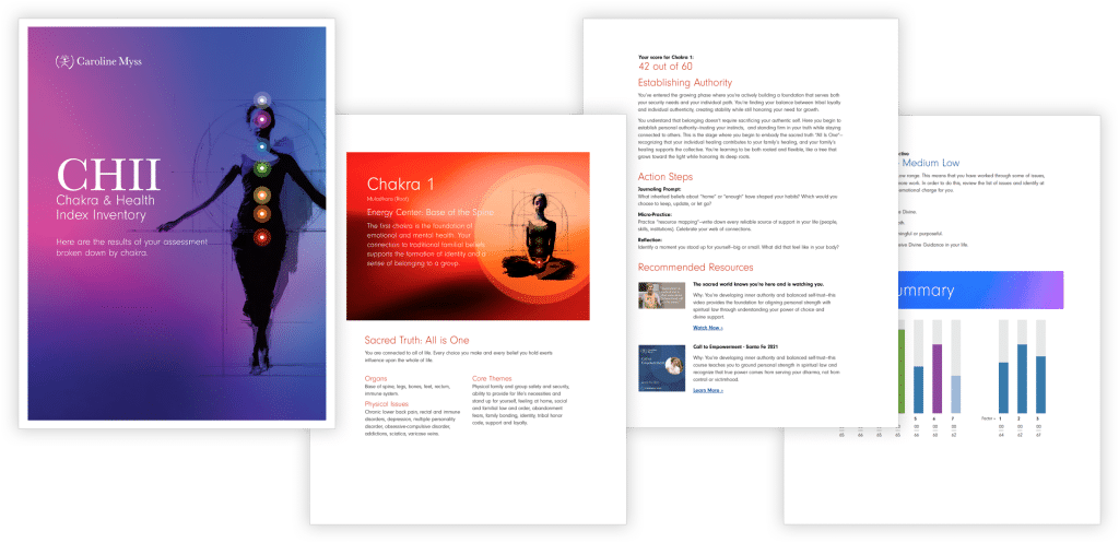 Image showing sample pages from the CHII report.